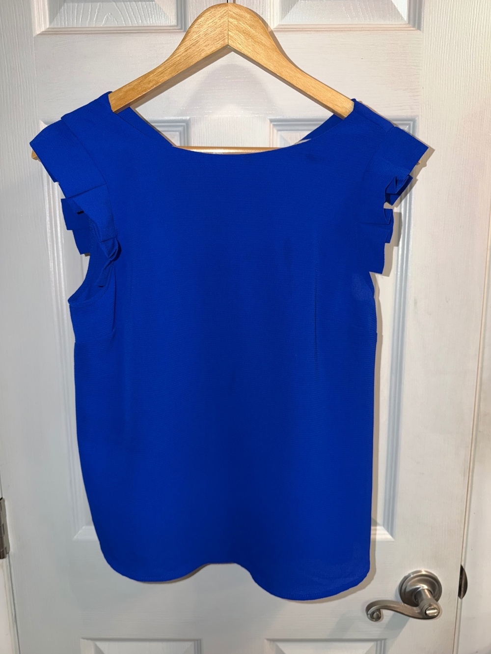 Monteau Cobalt Blue Cutout Flutter Sleeve Blouse Top S